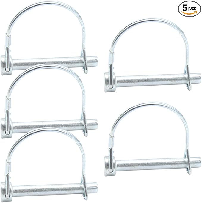 5Pcs Shaft Locking Pin 5/16”Trailers Lock Hitch Lock Pin Zinc Plated Carbon Steel Round Loop Safety Wire Lock Pin Length 2-3/4”for Farm Trailers Trolley Wagons Lawn Garden Towing(D-8x70mm)