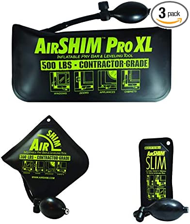 Calculated Industries 1134 AirShim Inflatable Pry Bars and Leveling Tools 3-pc Value Pack – Original AirShim, AirShim Pro XL, and AirShim Slim | Contractor-Grade Alignment Pump Wedges | Set of 3