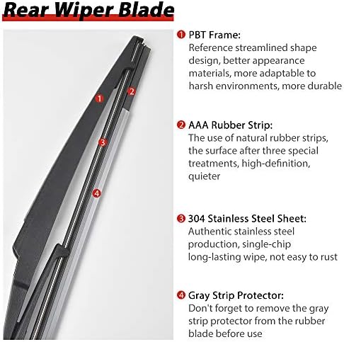 Replacement for Jeep Grand Cherokee 2011 2012 2013 Vehicles - Rear Windshield Back Wiper Arm Blade Set - OTUAYAUTO Factory OEM 68079868AA