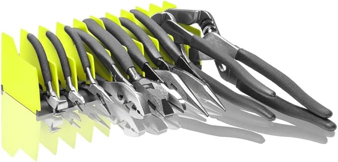 Ernst Manufacturing Plier Pro Premium No-Slip Plier Organizer: Toolbox Organization Solution in Vibrant Green for Pliers, Cutters, Slip Joint Pliers - Made in USA