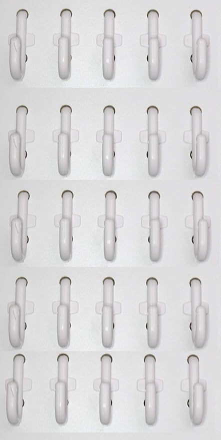 JSP Manufacturing Peg Board Plastic J Hook Style Hooks | Garage Tool Storage Craft Hooks Pegboard Asscessories (25, White)
