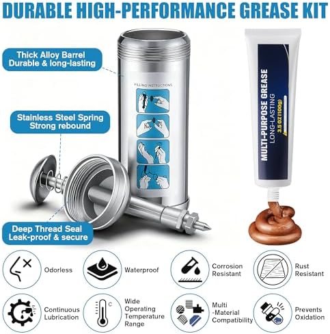 Mini Grease Gun with Bicycle Grease, Small Lubricant Gun with Nozzle