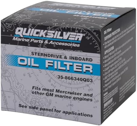 Quicksilver 866340Q03 Spin-On Oil Filter for MerCruiser Engines