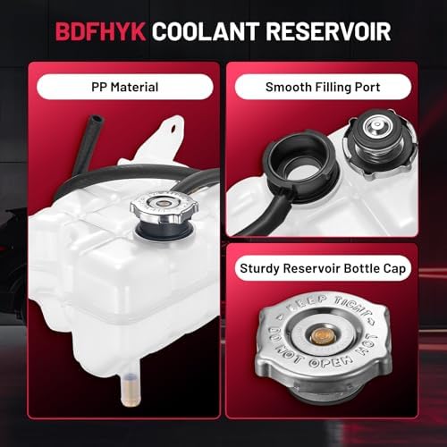 BDFHYK Coolant Reservoir Expansion Tank with Cap for Jeep Liberty 2002-2007 3.7L V6, Pressurized Radiator Overflow Tank, Replaces 603-319 52079848AA 52079788AD 52079788AE