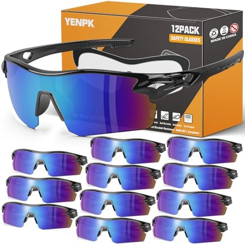 12 Pack Safety Glasses for Men, ANSI Z87.1 & UV Protective Eyewear