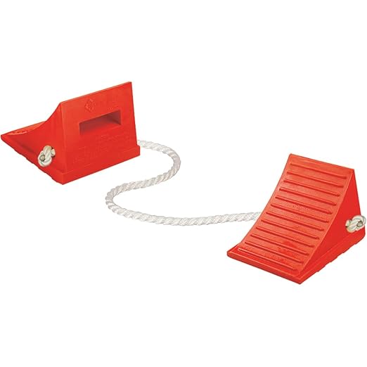 Checkers Roped Pair of Large Wheel Chocks for 27-35" Tires, Heavy Duty Wheel Chock for Semi Trucks, Utility, Tractor Trailer, 30k lb Load Capacity, Made in The USA, Polyurethane, UC1700-P