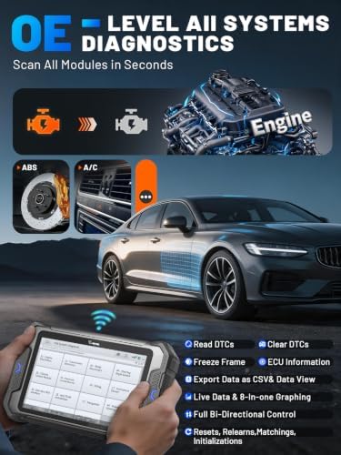 VDIAGTOOL Bidirectional Scan Tool VD80 BT Lite, 2026 8" Wireless Full System OBD2 Scanner Diagnostic Tool with 28+ Resets, Online Coding, Oil/Brake/BMS/SAS, FCA, CAN FD & DoIP, 2 Years Free Update