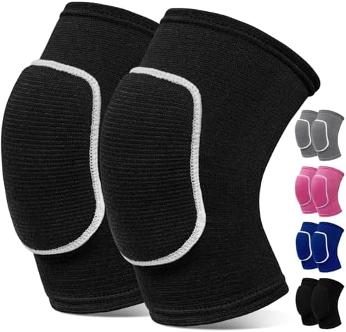 Volleyball Knee Pads,Knee Pads for Women,Men,Kids,Girls,Knee Brace for Basketball Volleyball Football Dance Yoga Tennis Running Cycling Workout Climbing (Black White, Small)
