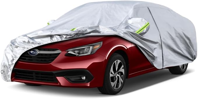 Kaugung 6 Layers Car Cover Custom Fit Subaru Legacy Sedan from 2001 to 2025, Waterproof Car Cover All Weather for Automobiles Outdoor Indoor with Zipper Door, Sun Rain Dust Snow Protection.