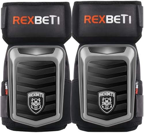 REXBETI Knee Pads for Men, Anti-slip Construction Gel Knee Pads for Work