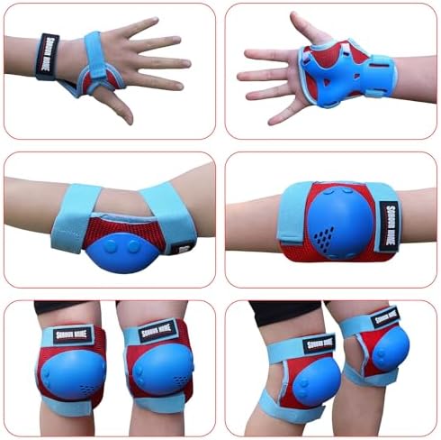 Kids Protective Gear Knee Pads Elbow Pads & Wrist Guards for Roller Skating