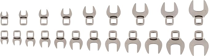 TEKTON 3/8 Inch Drive Crowfoot Wrench Set, 21-Piece (5/16-3/4 in., 8-19 mm) | WCF93301 | Made in USA