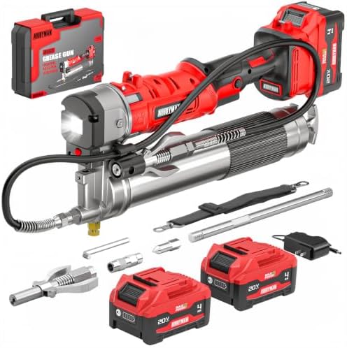 Alloyman 2-in-1 Cordless Grease Gun Kit, Upgraded 12000 PSI,2*4.0Ah battery