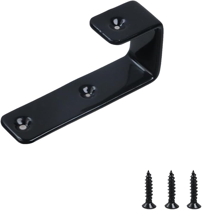 Coshar 8Pcs Heavy Duty Utility Hooks Black 1 Inch Bunk Bed Ladder Hook Stainless Steel J Hooks for Bed Decor, Garage Storage, Cable Tool Organization - 1 Inch Black