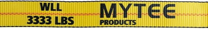 Mytee Products 20 Pack 2" x27' Yellow Ratchet Strap with J Hooks - 10,000 Lbs Breaking Strength -Heavy Duty Tie Down Large Bar Handle and Cargo Straps w/Wire Hooks for Flatbed, Truck, Trailers Pickup