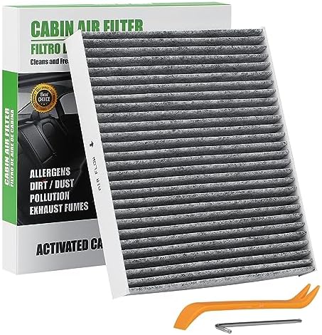 6091C (CF11966) Cabin Air Filter W/Activated Carbon Compatible With Chevry Silverado 1500/2500Hd/3500Hd 19-25, Gmc Sierra 1500 2029-2025,Buick Envision 16-25, Cadillac Ct4/Ct5/Xt6 20-25.