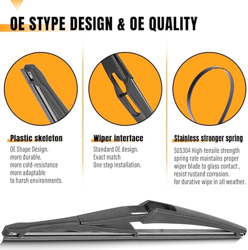 AUTOBOO 12" Rear Wiper Blade Replacement for Benz ML350 GL350 Nissan Rogue