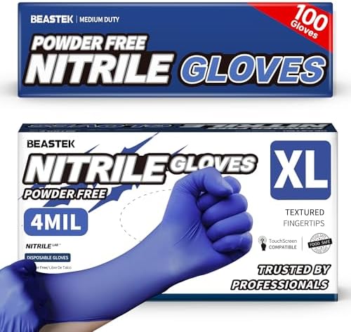BEASTEK Nitrile Exam Gloves 4Mil Powder-Free Medical Disposable Blue Violet