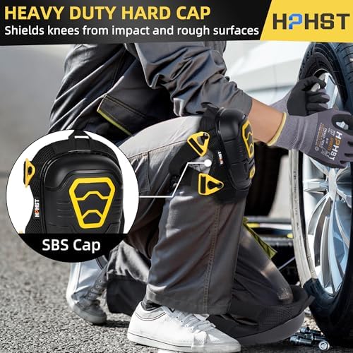Professional Heavy-Duty Work Knee Pads with Gel & Foam Cushion – Slip-Resistant Support for Construction, Flooring, and Gardening (Yellow)