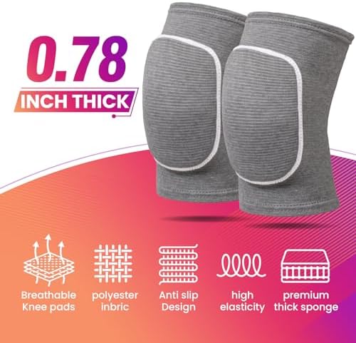 Volleyball Knee Pads,Knee Pads for Women,Men,Kids,Girls,Knee Brace for Basketball Volleyball Football Dance Yoga Tennis Running Cycling Workout Climbing (Gray, Small)
