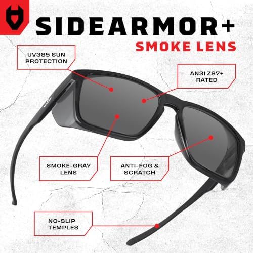 NoCry Z87 Safety Glasses With Side Shields, Anti-Fog Sunglasses For Men