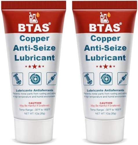 BTAS Anti Seize Lubricant with Copper in It, Spark Plug Grease 1 Oz 2 Pcs