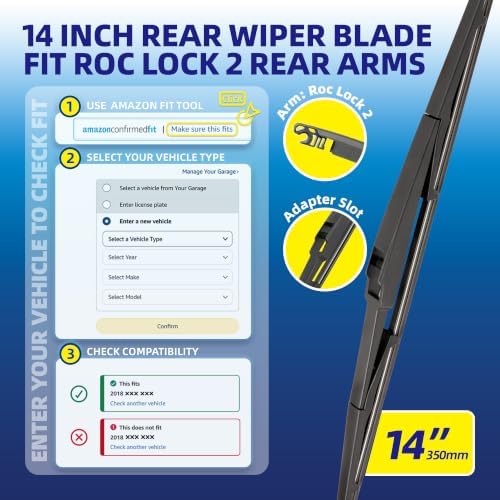 5 PLUS® 14 Inch Rear Windshield Wiper Blade - Original Quality,Quiet Wiping