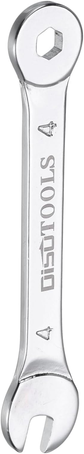 HARFINGTON Thin Combination Wrench Metric 4mm 6-Point Ended Box 15 Degree Offset Open End CR-V Chrome Plated Steel, Silver