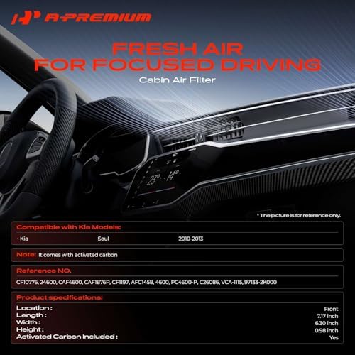 A-Premium 2-Pack Cabin Air Filter with Activated Carbon Compatible with Kia