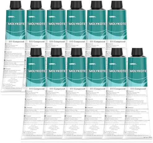 12pcs Molykote 111 Compound Valve Lubricant and Sealant 150g 5.3oz, Silicone Grease for for Repair and Protection of Water Pipes, Ships, Electronic Equipment, Water Resistant, Low Volatility