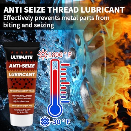 Copper Anti-Seize Thread Lubricant Spark Plug Antiseize Grease Compound for Automotive, Bolts and Nuts | High Temp Brake Parts Lubricant Grease Prevents Rust, Corrosion, Seizing - 1oz Tube (1-Pack)