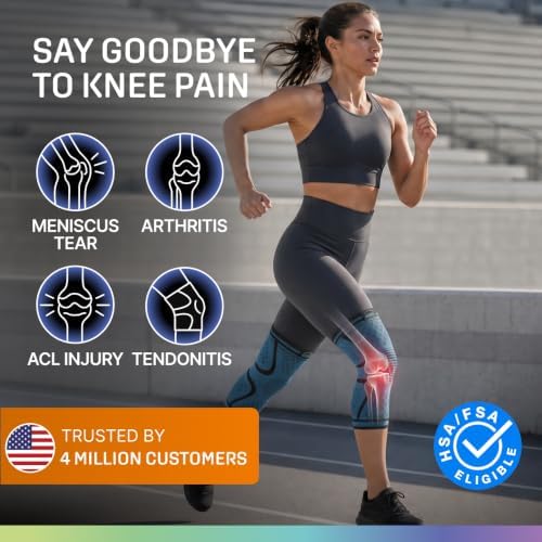 Modvel 2 Pack Knee Brace for Women - Knee Support for Walking, Knee Compression Sleeves for Pain Relief, Knee Sleeves for Women, Knee Brace for Sports, Workouts & Arthritis