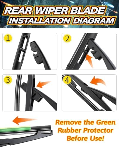Rear Wiper Arm Blade Assembly, Replacement for Honda CR-V 2007–2011 SUV | Back Windshield Wiper Blade Arm Set, With Rear Window Wiper Arm Nut Cap Cover Accessories – OEM-Style Precision