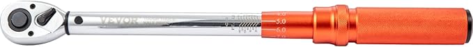 VEVOR 1/2-inch Drive Click Torque Wrench, 10-150ft.lb/14-204n.m Mechanical Dual Range Scales, Dual-Direction Adjustable with Adapters Extension Rod