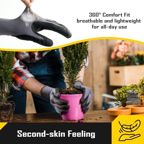 COOLJOB 6/12/36 Pairs Safety Work Gloves, Microfoam Nitrile Rubber Coated