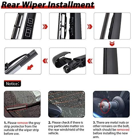 OTUAYAUTO Replacement for 2005-2009 Hyundai Tucson, 2005-2010 Kia Sportage Rear Windshield Wiper Arm Blade Set - OEM Factory