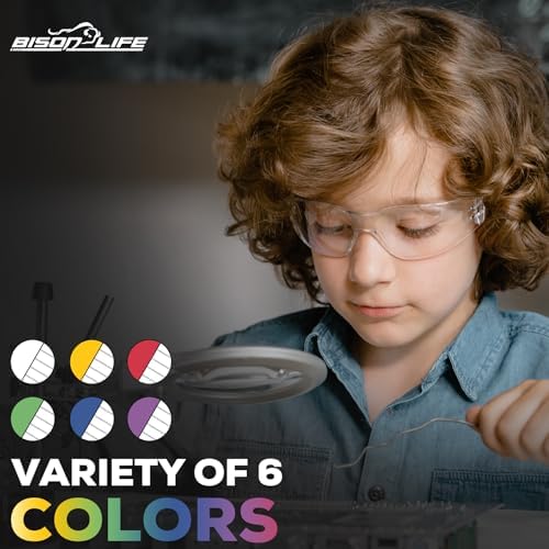 BISON LIFE Kids Safety Glasses, Anti Scratch Protective Eyewear, ANSI Z87.1
