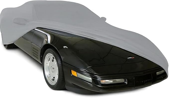 SR1 USA C4 Corvette Indoor Car Cover - Custom Fit Ultraguard Stretch Satin - The Ultimate High End Fit with Storage Bag for 1984-1996 C4, Z51, GS, ZR1 Convertible, Hardtop Corvettes (Silver)
