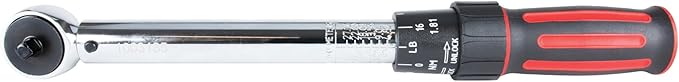 Performance Tool M196 1/4-Inch Drive Torque Wrench 250 inch/lb. - Dual Scale, Audible Click, Precision Ratchet