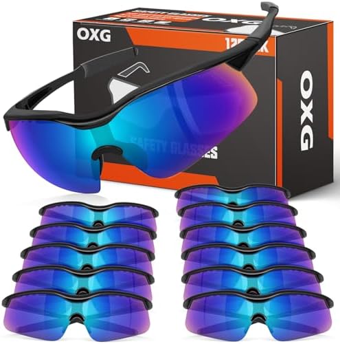 OXG 12 Pack Safety Glasses, ANSI Z87.1 Protective Eyewear for Men Women