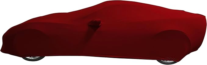 SR1 USA C6 Corvette Indoor Car Cover - Custom Fit Ultraguard Stretch Satin - Dust Proof Full Cover - The Ultimate High End Fit for 2005-2013 Base, Grand Sport, ZR1, Z06 Corvettes (Dark Red)