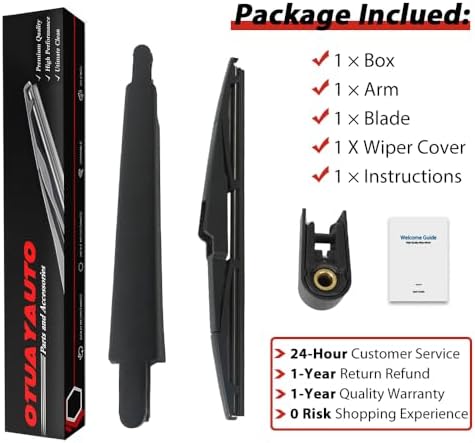 OTUAYAUTO Rear Windshield Wiper Replacement for Kia Sportage 2017-2022, Carens 2013-2019, Hyundai I10 2013-2022 Back Window Wiper Blade Arm Cover Kits Accessories Assembly