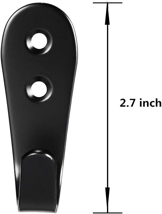 Flyisland Wall Hooks 8 Pcs, Coat Hooks Garage Hook Wall Mounted Hat Hangger Hooks Robe Hook Single Coat Hanger Heavy Duty (8 Pack, Black Round)