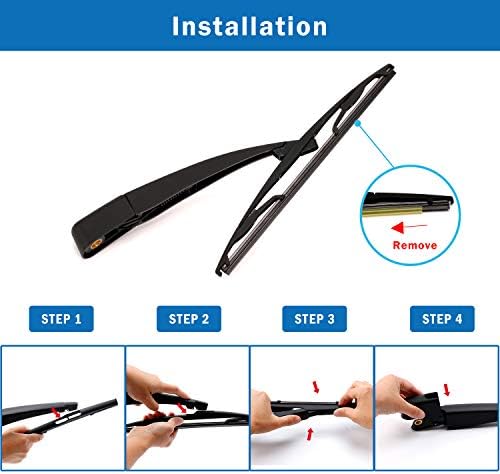 WTI Rear Wiper Arm Blade Set Compatible With Ford Escape 2008-2012 / Compatible With Mazda Tribute 2008-2011 / Compatible With Mercury Mariner 2008-2012 SUV Rear Windshield Window Wiper Kits