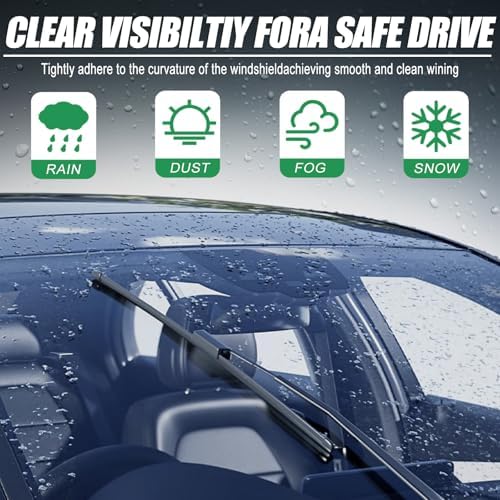 Wiper Blades for 2020 Highlander 2012-2014 Prius V/Outback More, Windshield Wiper Blades Replacement 26"+18" (Set of 2) U/J HOOK, Double Sided Rubber Strips and Longer Life