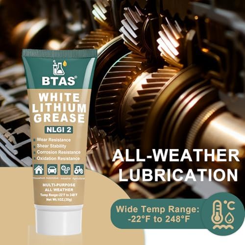 BTAS White Lithium Grease Lubricant for Garage Door, Track Rail, Roller 1oz