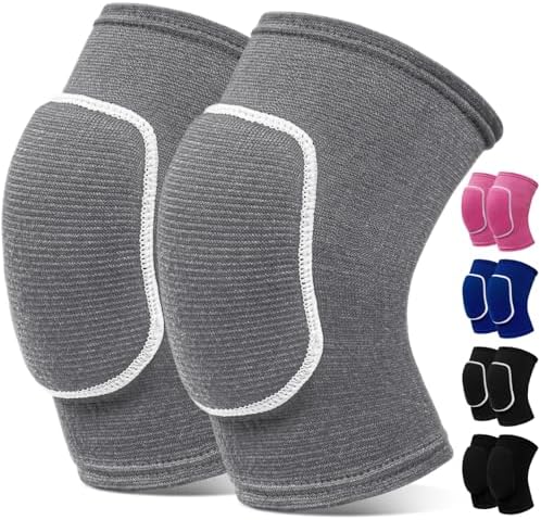 Volleyball Knee Pads,Knee Pads for Women,Men,Kids,Girls,Knee Brace for Basketball Volleyball Football Dance Yoga Tennis Running Cycling Workout Climbing (Gray, Small)