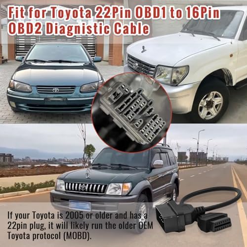 OBD Adapter for Toyota 22 Pin OBD1 to 16 Pin OBD2 Diagnostic Cable