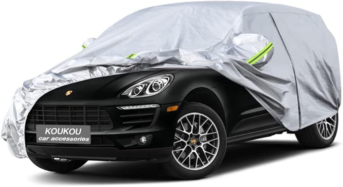 Koukou 6 Layers Car Cover Custom Fit Porsche Macan from 2014 to 2025, Waterproof All Weather for Automobiles, Sun Rain Dust Snow Protection. (Ships from US Warehouse, Arrive Within 3-7 Days)