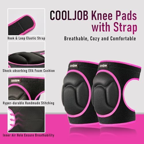 COOLJOB Women Knee Pads for Gardening Work, Floor Cleaning with Foam Pad